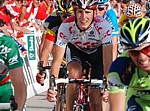 Andy Schleck at the finish of stage 5 of the Tour de Suisse 2008